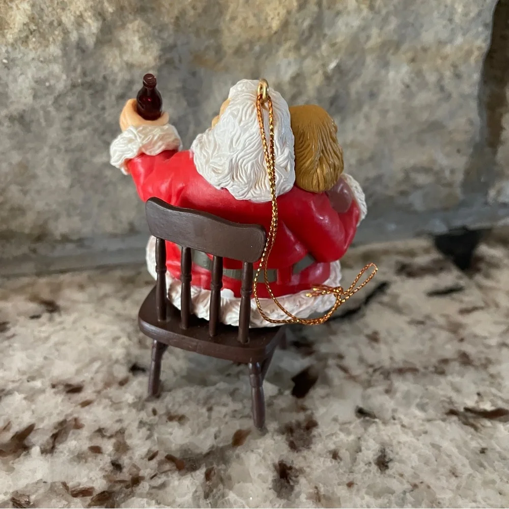 The Coca Cola Company Santa Christmas Ornament 1995 Santa Holding Child & Coke